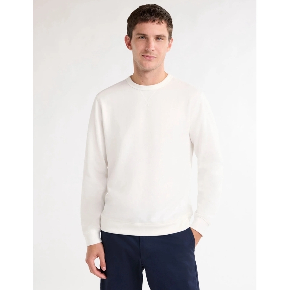 Classic White Crewneck Sweater for Men